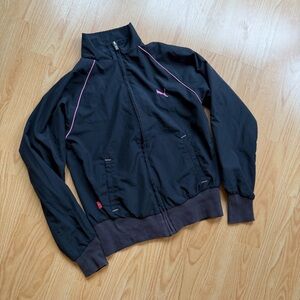 Puma Black Jacket with Pink Stitching